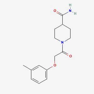 molecular formula C15H20N2O3 B5769267 1-[(3-methylphenoxy)acetyl]-4-piperidinecarboxamide 