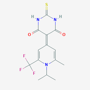 molecular formula C14H14F3N3O2S B5769277 5-[1-isopropyl-2-methyl-6-(trifluoromethyl)-4(1H)-pyridinylidene]-2-thioxodihydro-4,6(1H,5H)-pyrimidinedione 