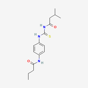 molecular formula C16H23N3O2S B5769291 N-({[4-(butyrylamino)phenyl]amino}carbonothioyl)-3-methylbutanamide 