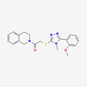 molecular formula C21H22N4O2S B5769303 2-({[5-(2-methoxyphenyl)-4-methyl-4H-1,2,4-triazol-3-yl]thio}acetyl)-1,2,3,4-tetrahydroisoquinoline 