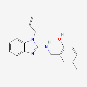 molecular formula C18H19N3O B5769310 2-{[(1-allyl-1H-benzimidazol-2-yl)amino]methyl}-4-methylphenol 