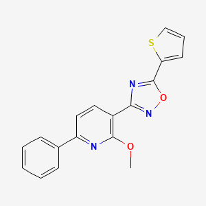 2-methoxy-6-phenyl-3-[5-(2-thienyl)-1,2,4-oxadiazol-3-yl]pyridine