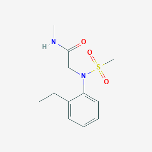 molecular formula C12H18N2O3S B5769327 N~2~-(2-ethylphenyl)-N~1~-methyl-N~2~-(methylsulfonyl)glycinamide 