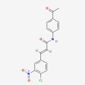 molecular formula C17H13ClN2O4 B5769392 N-(4-acetylphenyl)-3-(4-chloro-3-nitrophenyl)acrylamide 