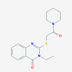 molecular formula C17H21N3O2S B5769411 3-ethyl-2-{[2-oxo-2-(1-piperidinyl)ethyl]thio}-4(3H)-quinazolinone 