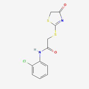 molecular formula C11H9ClN2O2S2 B5769431 N-(2-chlorophenyl)-2-[(4-oxo-4,5-dihydro-1,3-thiazol-2-yl)thio]acetamide 