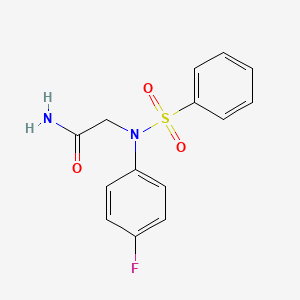 molecular formula C14H13FN2O3S B5769553 N~2~-(4-fluorophenyl)-N~2~-(phenylsulfonyl)glycinamide 