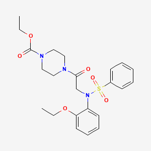 molecular formula C23H29N3O6S B5769575 ethyl 4-[N-(2-ethoxyphenyl)-N-(phenylsulfonyl)glycyl]-1-piperazinecarboxylate 