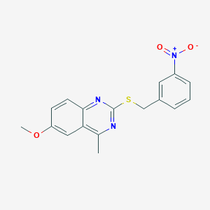 6-METHOXY-4-METHYL-2-{[(3-NITROPHENYL)METHYL]SULFANYL}QUINAZOLINE