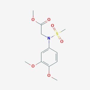 molecular formula C12H17NO6S B5769618 methyl N-(3,4-dimethoxyphenyl)-N-(methylsulfonyl)glycinate 