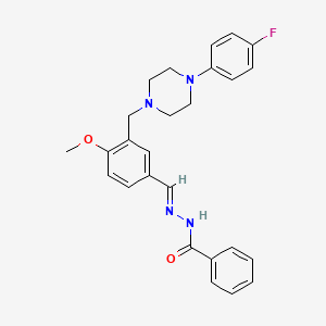 molecular formula C26H27FN4O2 B5769626 N'-(3-{[4-(4-fluorophenyl)-1-piperazinyl]methyl}-4-methoxybenzylidene)benzohydrazide 