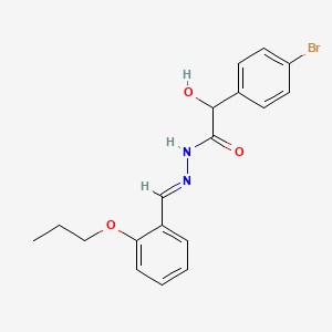 2-(4-bromophenyl)-2-hydroxy-N-[(E)-(2-propoxyphenyl)methylideneamino]acetamide