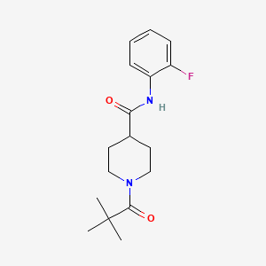 1-(2,2-dimethylpropanoyl)-N-(2-fluorophenyl)-4-piperidinecarboxamide
