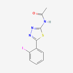 molecular formula C10H8IN3OS B5769721 N-[5-(2-iodophenyl)-1,3,4-thiadiazol-2-yl]acetamide 