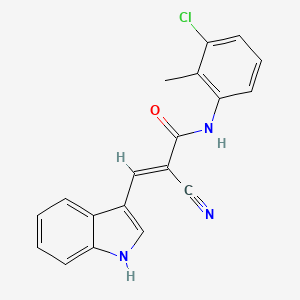 N-(3-chloro-2-methylphenyl)-2-cyano-3-(1H-indol-3-yl)acrylamide