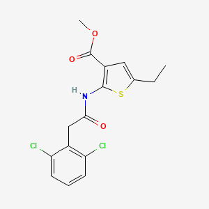 molecular formula C16H15Cl2NO3S B5769752 methyl 2-{[(2,6-dichlorophenyl)acetyl]amino}-5-ethyl-3-thiophenecarboxylate 