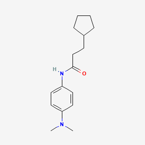 molecular formula C16H24N2O B5769829 3-cyclopentyl-N-[4-(dimethylamino)phenyl]propanamide 