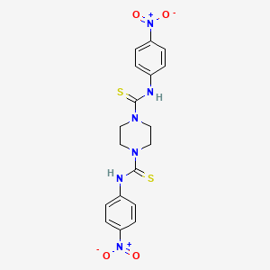 molecular formula C18H18N6O4S2 B5769834 N,N'-bis(4-nitrophenyl)-1,4-piperazinedicarbothioamide 