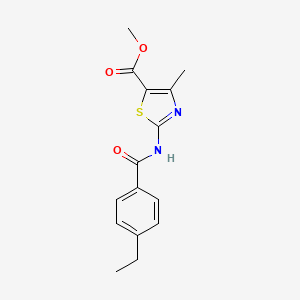 molecular formula C15H16N2O3S B5769911 methyl 2-[(4-ethylbenzoyl)amino]-4-methyl-1,3-thiazole-5-carboxylate 