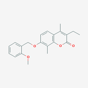 molecular formula C21H22O4 B5769951 3-ethyl-7-[(2-methoxybenzyl)oxy]-4,8-dimethyl-2H-chromen-2-one 