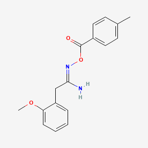 molecular formula C17H18N2O3 B5769975 2-(2-methoxyphenyl)-N'-[(4-methylbenzoyl)oxy]ethanimidamide 