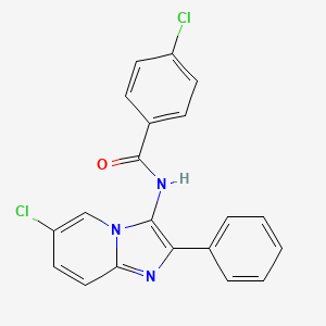 4-chloro-N-(6-chloro-2-phenylimidazo[1,2-a]pyridin-3-yl)benzamide
