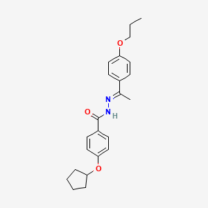 molecular formula C23H28N2O3 B5770052 4-(cyclopentyloxy)-N'-[1-(4-propoxyphenyl)ethylidene]benzohydrazide 