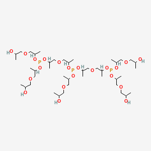 molecular formula C42H89O21P3 B577006 Bis(13-hydroxy-7-(2-(2-hydroxypropoxy)-1-methylethoxy)-1,5,9-trimethyl-3,6,8,11-tetraoxa-7-phosphatetradec-1-yl)(2-(2-hydroxypropoxy)-1-methylethyl)phosphine CAS No. 13474-96-9