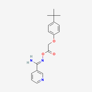 molecular formula C18H21N3O3 B5770072 N'-{[2-(4-tert-butylphenoxy)acetyl]oxy}-3-pyridinecarboximidamide 