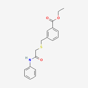 molecular formula C18H19NO3S B5770076 ethyl 3-{[(2-anilino-2-oxoethyl)thio]methyl}benzoate 