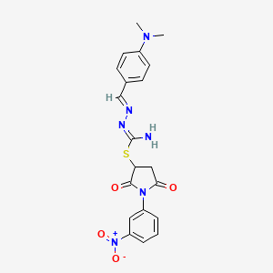 1-(3-nitrophenyl)-2,5-dioxo-3-pyrrolidinyl 2-[4-(dimethylamino)benzylidene]hydrazinecarbimidothioate