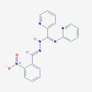 molecular formula C18H14N6O2 B5770089 N'-(2-nitrobenzylidene)-N-2-pyridinyl-2-pyridinecarbohydrazonamide 