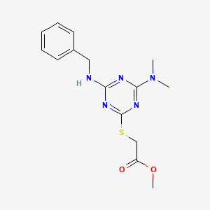 methyl {[4-(benzylamino)-6-(dimethylamino)-1,3,5-triazin-2-yl]thio}acetate