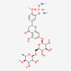 4H-1-Benzopyran-4-one, 7-((6-O-(6-deoxy-alpha-l-mannopyranosyl)-beta-d-glucopyranosyl)oxy)-2,3-dihydro-5-hydroxy-2-(3-hydroxy-4-methoxyphenyl)-, phosphate, sodium salt