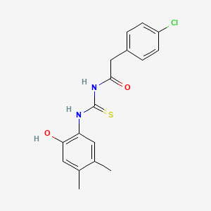 molecular formula C17H17ClN2O2S B5770118 2-(4-chlorophenyl)-N-{[(2-hydroxy-4,5-dimethylphenyl)amino]carbonothioyl}acetamide 