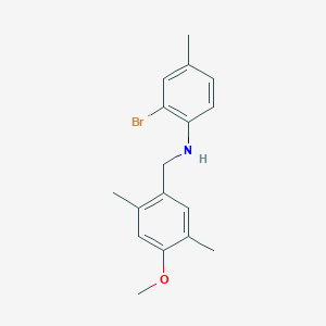 molecular formula C17H20BrNO B5770139 (2-bromo-4-methylphenyl)(4-methoxy-2,5-dimethylbenzyl)amine 
