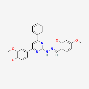 molecular formula C27H26N4O4 B5770156 2,4-dimethoxybenzaldehyde [4-(3,4-dimethoxyphenyl)-6-phenyl-2-pyrimidinyl]hydrazone 
