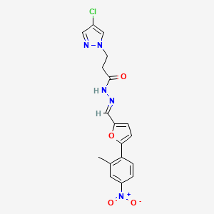 3-(4-chloro-1H-pyrazol-1-yl)-N'-{[5-(2-methyl-4-nitrophenyl)-2-furyl]methylene}propanohydrazide