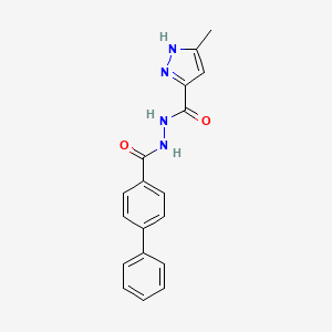 N'-(4-biphenylylcarbonyl)-3-methyl-1H-pyrazole-5-carbohydrazide