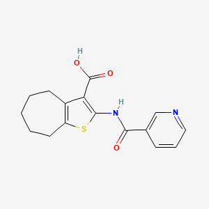 2-[(3-pyridinylcarbonyl)amino]-5,6,7,8-tetrahydro-4H-cyclohepta[b]thiophene-3-carboxylic acid