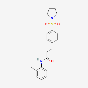 N-(2-methylphenyl)-3-[4-(1-pyrrolidinylsulfonyl)phenyl]propanamide