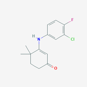 molecular formula C14H15ClFNO B5770254 3-[(3-chloro-4-fluorophenyl)amino]-4,4-dimethyl-2-cyclohexen-1-one 