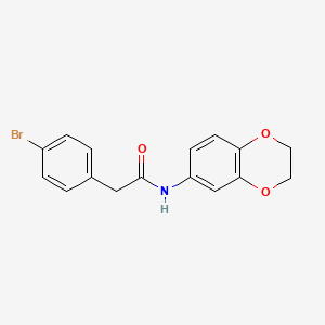2-(4-bromophenyl)-N-(2,3-dihydro-1,4-benzodioxin-6-yl)acetamide