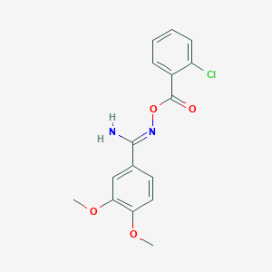 molecular formula C16H15ClN2O4 B5770315 N'-[(2-chlorobenzoyl)oxy]-3,4-dimethoxybenzenecarboximidamide 