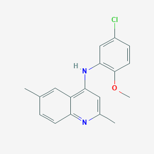 molecular formula C18H17ClN2O B5770341 N-(5-chloro-2-methoxyphenyl)-2,6-dimethyl-4-quinolinamine 