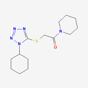 1-{[(1-cyclohexyl-1H-tetrazol-5-yl)thio]acetyl}piperidine