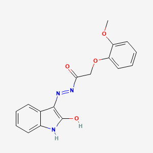 2-(2-methoxyphenoxy)-N'-(2-oxo-1,2-dihydro-3H-indol-3-ylidene)acetohydrazide
