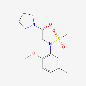 molecular formula C15H22N2O4S B5770411 N-(2-methoxy-5-methylphenyl)-N-[2-oxo-2-(1-pyrrolidinyl)ethyl]methanesulfonamide 