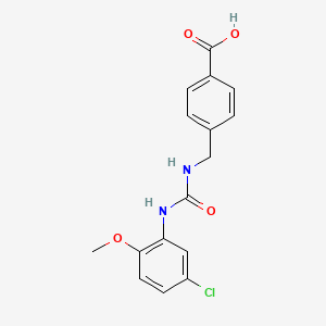 molecular formula C16H15ClN2O4 B5770452 4-[({[(5-chloro-2-methoxyphenyl)amino]carbonyl}amino)methyl]benzoic acid 