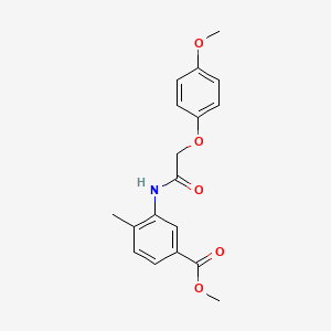 molecular formula C18H19NO5 B5770479 methyl 3-{[(4-methoxyphenoxy)acetyl]amino}-4-methylbenzoate 